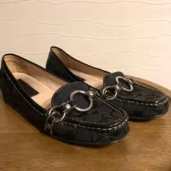COACH コーチ シグネチャー ローファー パンプス ブラック 24.5cm