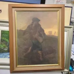 油彩画 額装 燕の巣 雛 鳥 絵画 アート - メルカリ