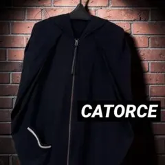 CATORCE 変形 ポンチョ型 ノースリーブロングパーカー 黒 1 Y2K