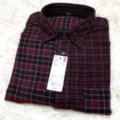 【新品】UNIQLO ユニクロ フランネルチェックシャツ XL ワイン