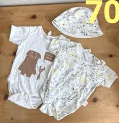 ロンパース２枚セットと帽子People Tree フェアトレードカンパニー可愛い