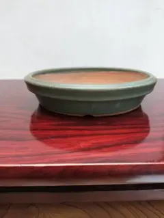 超希少釘彫秀峰落款！！⭐︎義村製陶製⭐︎ 和鉢 楕円 虫喰 盆栽鉢 烏