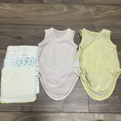 【近日処分】UNIQLO コットンメッシュボディスーツ 半袖 前開きタンクトップ