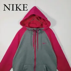 NIKE パーカー レディース XS グレー×ピンク