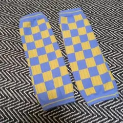 青と黄のチェック柄 ベビーレッグウォーマー