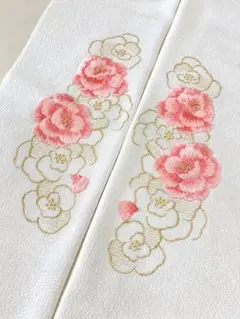 刺繍半衿 花模様 半襟 成人式 振袖