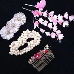 ヘアアクセサリーセット（パール・花飾り）