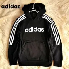 アディダス デカロゴ プリント スリーライン フード スウェット パーカー