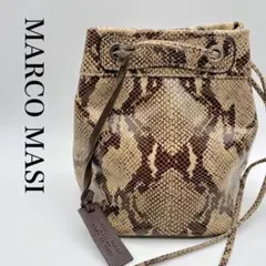 상태좋음 MARCO MASI マルコマージ パイソン柄 巾着バッグ バケツ型