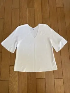 UNIQLO ユニクロ Vネック 半袖ニット ホワイト M