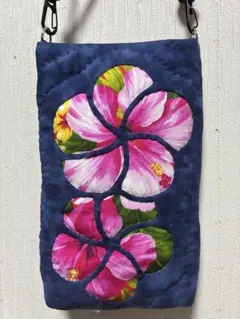 ハワイアンキルトスマホショルダーバッグ
