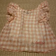 mezzo piano チェック柄 半袖ブラウス 110