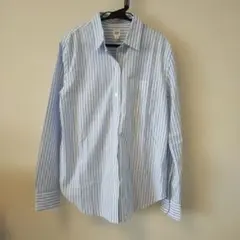 GAP 青と白のストライプ 長袖シャツ XS