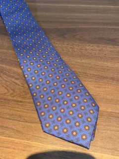 Errico Formicola、 幾何学模様 ネクタイ、ネイビー、美品