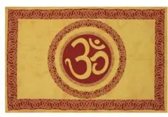 インド直輸入！ イエロー マルチカバー クロス 布 タペストリー OMマンダラ柄