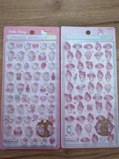 正規品　ボンボンドロップシールミニ　ハローキティ・マイメロディ　２枚セット