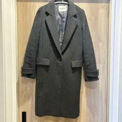 ROPE グレー チェスターコート　ウール混