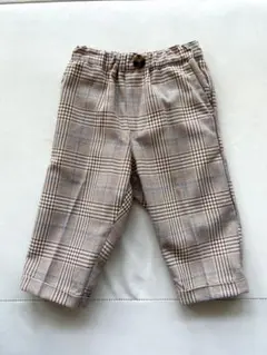 ブラウン系チェック柄パンツ　フォーマル