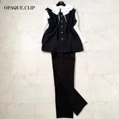 極美品❤️3点セット　オペークドットクリップ　ブラウス　ジレ　パンツ　M 入学式
