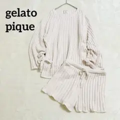 【ジェラートピケ】セットアップ ルームウェア 長袖トップス ショートパンツ F