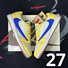 NIKE travis scott カナリー　WMS 27.5 新品・未使用 NIKE(ナイキ) ×TRAVIS SCOTT WMNS AIR JORDAN 1 RETRO LOW OG