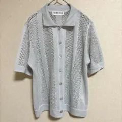 GEORGES RECH 透かし編みニット 半袖 カーディガン 36 上品 春夏