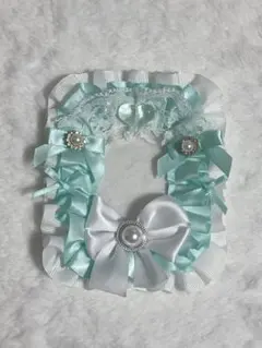 トレカケースデコ 硬質ケースデコ B8 レースデコ ミントグリーン 緑 リボン