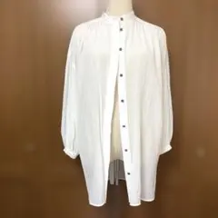 極美品⭐️ セオリーリュクス　蛯原友里コラボ　袖ふんわり　バンドカラーシャツ　38のサムネイル