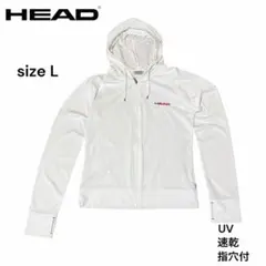 HEAD UVカット速乾パーカー 白 L 指穴付 ジム ランニングのサムネイル