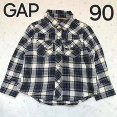 GAP　チェック　シャツ　キッズ　ベビー　ギャップ　子供　グリーン　90
