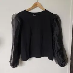 ZARA シースルー パフスリーブ トップス