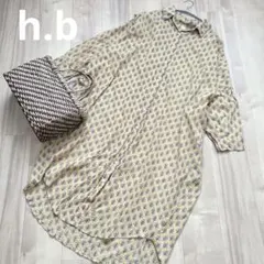 エイチビーh.b 花柄ワンピース　ロングシャツ　ボタニカル　インド綿　ゆったりのサムネイル