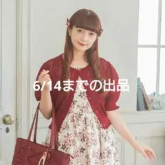 【期間限定出品】しまむら　青木美沙子　半袖カーディガン　濃赤　Mサイズのサムネイル