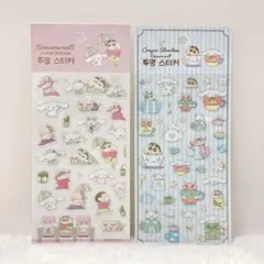 韓国★クレヨンしんちゃん シナモロール クリア ステッカー シール