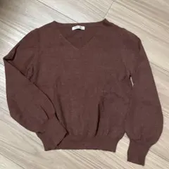 Healthy Karen ブラウン Vネック長袖ニット