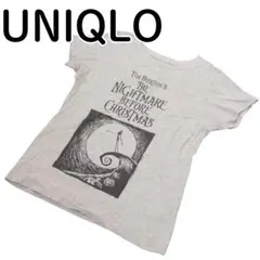 ユニクロ ユニセックス グレー L Tシャツ プリント 半袖 EMO-048