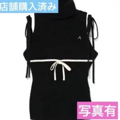 andmary Cotton ribbon tank ブラック - メルカリ