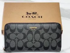 coach コーチ　財布　ブラックスモーク