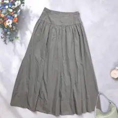 《12 closet》 フレアスカート 40 グレー ハイウエスト 薄手