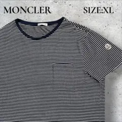 【極美品】モンクレール ボーダー ポケット Tシャツ ワッペン付 XL