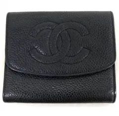 T071 CHANEL シャネル キャビアスキン ココマーク財布