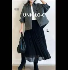 ★未使用タグ付き★UNIQLO-C ユニクロシーシフォンプリーツスカートL