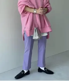 wee9s ウィークスセンターラインリラックススウェットパンツ　ラベンダー