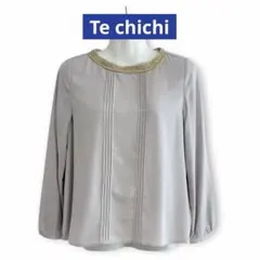 Te chichi テチチ レースネックピンタックブラウス Mグレージュ 裏地付のサムネイル