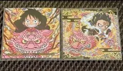 ワンピース大海賊シールウエハース5 ルフィ&モモの助　開封済み