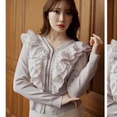 Ruffle Pleated Knit Cardigan S - メルカリ