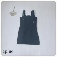 ♢epine エピヌ ブラックデニムワンピース ミニ丈 フリル 入手困難のサムネイル