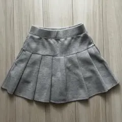 ユニクロ プリーツスカート キッズM（130-140位）グレー ゴムウエスト
