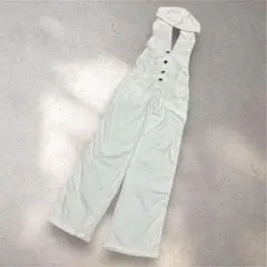 フーディ付きオーバーオール　オールインワン　サロペット　白　Mサイズ