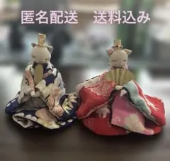 猫の雛人形 2体セット 立ち雛風のサムネイル